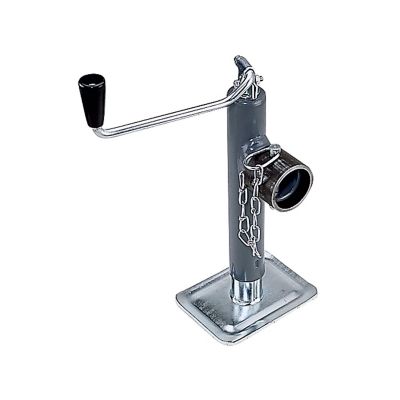 Bulldog 7,000 lb. Trailer Jack, Swivel, Topwind, 10 in. Travel, Weld-On Tubular Mount