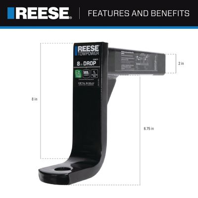 Image showing  2 in. Receiver Class III/IV Ball Mount, 8 in. Drop, 5,000 lb. Capacity
