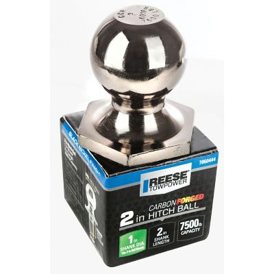 Reese Towpower 1 in. x 2 in. Shank 7,500 lb. Capacity Interlock Carbon-Forged Hitch Ball, 2 in. Ball Diameter