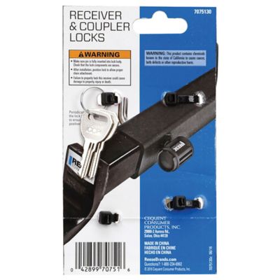 Image showing  Trailer Hitch Lock, Coupler Combo Lock Set, Fits 1-1/4 in. & 2 in. Receivers 1/2 in. & 5/8 in. Pin