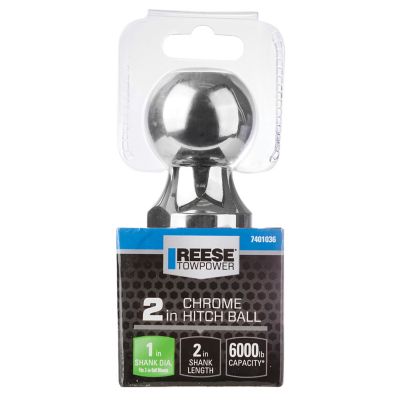 Image showing  1 in. x 2 in. Shank 6K lb. Capacity Hitch Ball, 2 in. Ball Diameter, 7401036