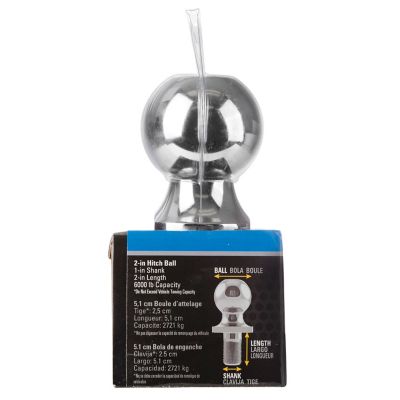 Image showing  1 in. x 2 in. Shank 6K lb. Capacity Hitch Ball, 2 in. Ball Diameter, 7401036