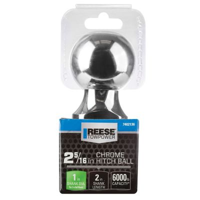 Reese Towpower 1 in. x 2 in. Shank 6K lb. Capacity Hitch Ball, 2-5/16 in. Ball Diameter