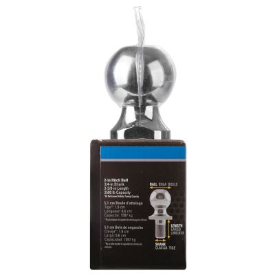 Image showing  3/4 in. x 3-3/8 in. Shank 3.5K lb. Capacity Hitch Ball, 2 in. Ball Diameter