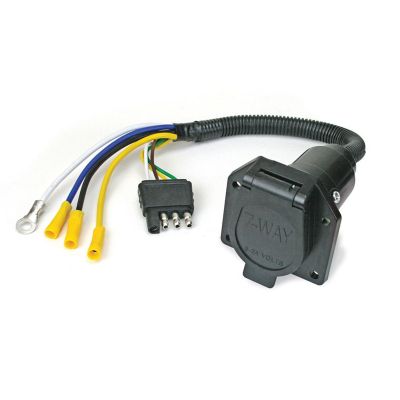 Reese Towpower 4-Way Flat to 7-Way Wiring Adapter, Round Car End, 7418411
