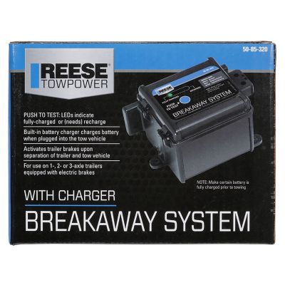 Reese Towpower Trailer Breakaway System with ABCD Charger for 1 to 3 Axle Trailers with Electric Brakes