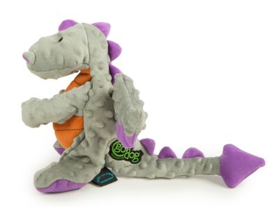 Image showing  Large Dragons Squeaky Plush Dog Toy with Chew Guard Technology, Gray