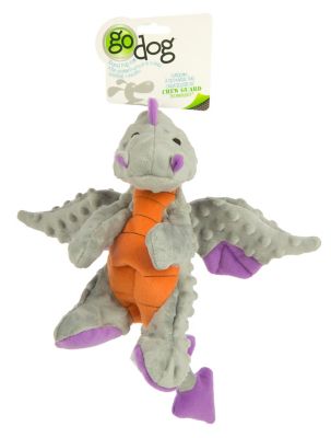 Image showing  Large Dragons Squeaky Plush Dog Toy with Chew Guard Technology, Gray