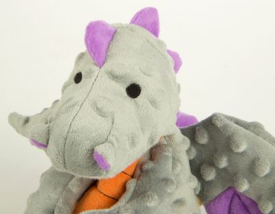 Image showing  Large Dragons Squeaky Plush Dog Toy with Chew Guard Technology, Gray
