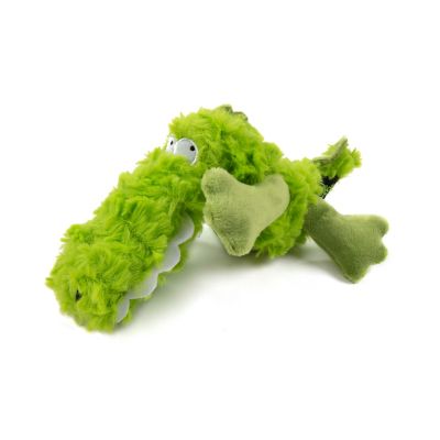 goDog Playclean Gator Squeaker Plush Pet Toy