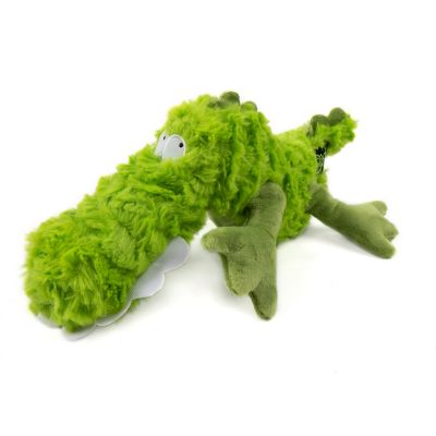 goDog PlayClean Gator Squeaker Plush Pet Toy