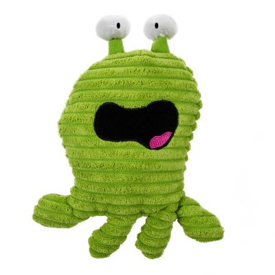 goDog Playclean Germs Monster Squeaker Plush Pet Toy, Large Tough Dog Toy