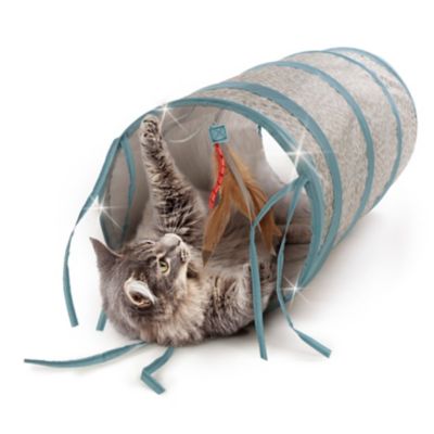 Image showing  25 in. Twinkle Tunnel Electronic Light-Up Rustling Activity Cat Tunnel, Gray/Blue