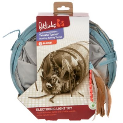 Image showing  25 in. Twinkle Tunnel Electronic Light-Up Rustling Activity Cat Tunnel, Gray/Blue
