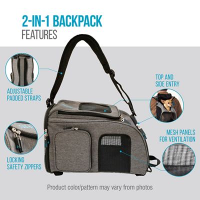 Image showing  Airline-Approved Medium 2-in-1 Mesh Travel Pet Carrier Backpack, Gray