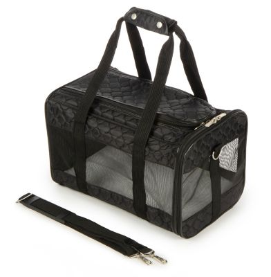Image showing  Airline-Approved Original Deluxe Medium Polyester Travel Pet Carrier, Black Lattice