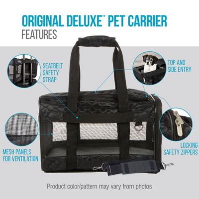 Image showing  Airline-Approved Original Deluxe Medium Polyester Travel Pet Carrier, Black Lattice