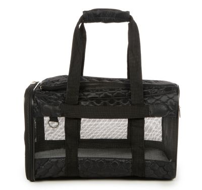 Image showing  Airline-Approved Original Deluxe Large Polyester Travel Pet Carrier, Black Lattice