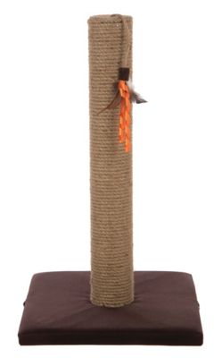 SmartyKat Simply Scratch Jute Scratching Post with Feather & Ribbon Toy - Brown, One Size