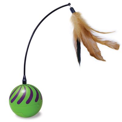 SmartyKat Feather Whirl Electronic Motion Cat Toy with Replacement Wand