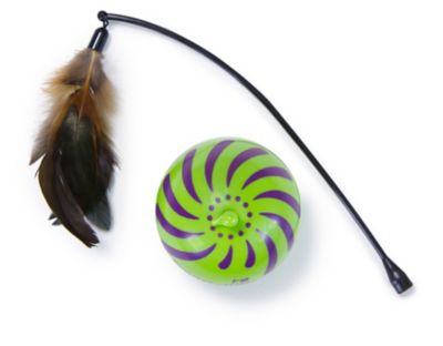 Image showing 2 th SmartyKat Feather Whirl Electronic Motion Cat Toy with Replacement Wand