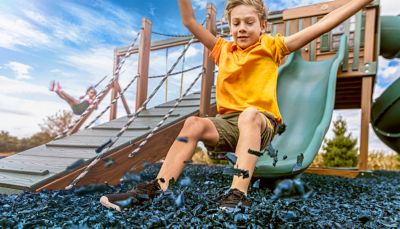 Image showing  75 cu. ft. Blue Rubber Nugget Mulch