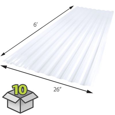 Image showing  Roofing Panels, 26 in. x 72 in., Clear, 10-Pack