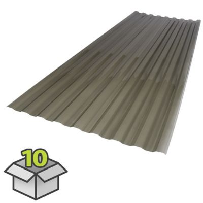 SUNTUF Roofing Panels, 26 in. x 72 in., Solar Gray, 10-Pack, 400986