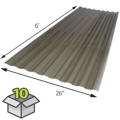 Image showing  Roofing Panels, 26 in. x 72 in., Solar Gray, 10-Pack