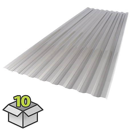 SUNTUF Roofing Panels, 26 in. x 72 in., Silver, 10-Pack, 400988