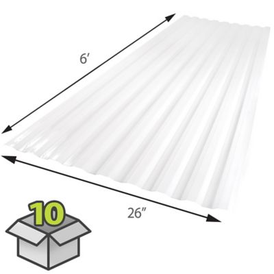 Image showing  Roofing Panels, 26 in. x 72 in., Opal, 10-Pack