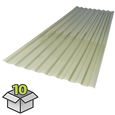Palram Suntuf Roofing Panels, 26 in. x 72 in., Misty Green, 10-Pack, 400991