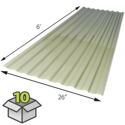 Image showing  Roofing Panels, 26 in. x 72 in., Misty Green, 10-Pack