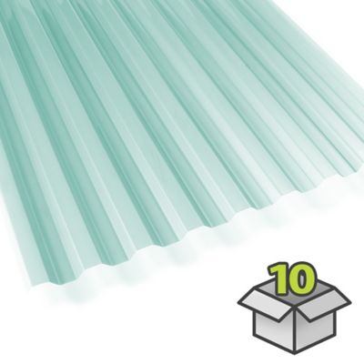 SUNTUF Roofing Panels, 26 in. x 72 in., Sea Green, 10-Pack, 400993