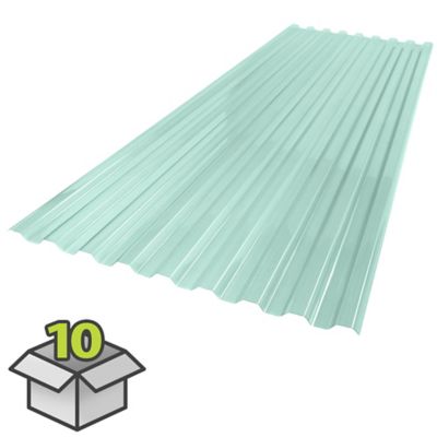 SUNTUF Roofing Panels, 26 in. x 72 in., Sea Green, 10-Pack