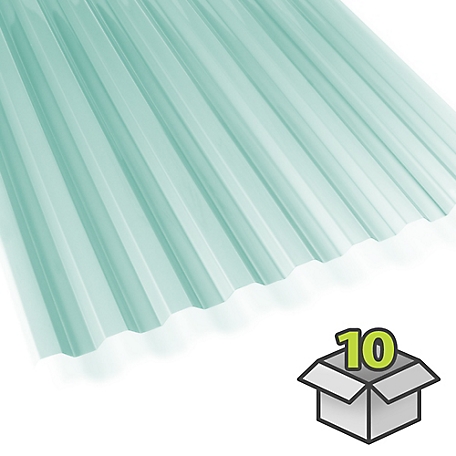 Palram Suntuf Roofing Panels, 26 in. x 72 in., Sea Green, 10-Pack, 400993