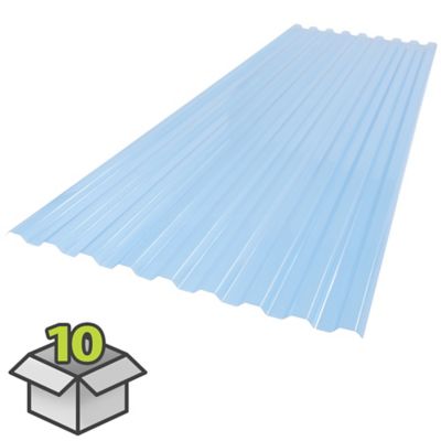 SUNTUF Roofing Panels, 26 in. x 72 in., Sky Blue, 10 pk., 400994