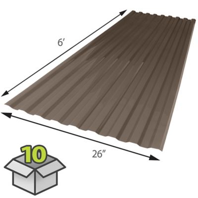 Image showing  Roofing Panels, 26 in. x 72 in., Bronze, 10-Pack