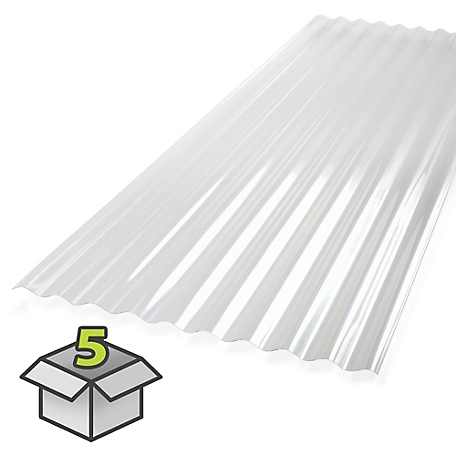 Palram Sunsky 2.67 Polycarbonate Panels, 25.4 in. x 72 in., Clear, 5 pk., 401023