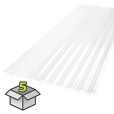Palram Sunsky 2.67 Polycarbonate Panels, 25.4 in. x 72 in., Opal, 5-Pack, 401025