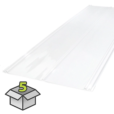 Palram Sunsky 5V Polycarbonate Panels, 26.22 in. x 72 in., Clear, 5-Pack, 401026