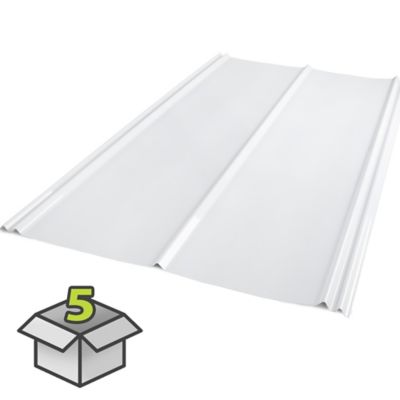 Palram Sunsky 5V Polycarbonate Panels, 26.22 in. x 72 in., Opal, 5-Pack, 401027