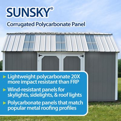 Image showing  5V Polycarbonate Panels, 26.22 in. x 72 in., Opal, 5-Pack