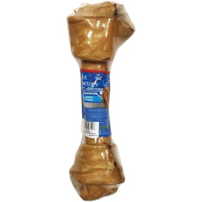 Pet Factory Chicken Flavor American Beefhide Bone Dog Chew Treat, 12 in.