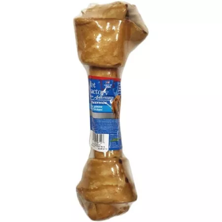 Pet Factory American Beef Skin Bone Dog Chew Chicken Flavor 12 in. Dog Bones Rawhide & Rawhide Alternative