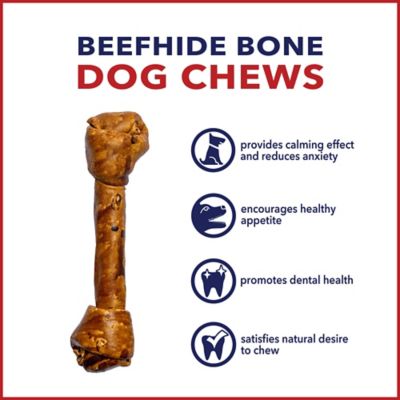 Image showing  12 in. American Beefhide Peanut Butter Flavor Bone Dog Chew Treat