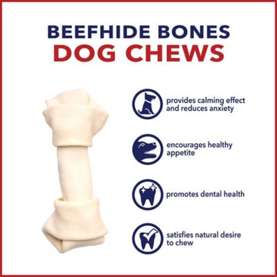 Image showing 1 th Pet Factory 6-7 in. American Beefhide Bones Natural Flavor Dog Chews, 10 ct.