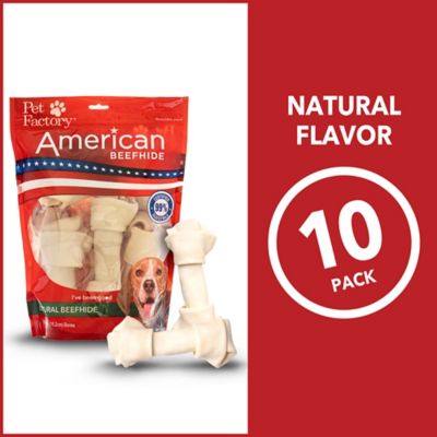 Image showing 3 th Pet Factory 6-7 in. American Beefhide Bones Natural Flavor Dog Chews, 10 ct.