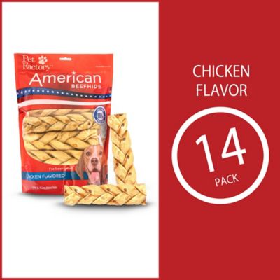 Image showing  6 in. American Beefhide Braided Sticks Chicken Flavor Dog Chews, 14 ct.