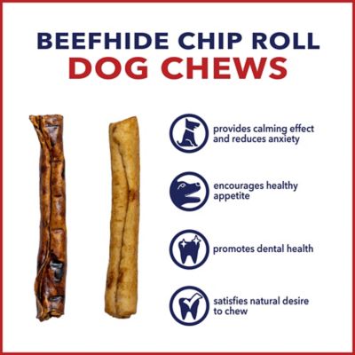 Image showing  5 in. American Beefhide Beef and Chicken Flavor Chip Rolls Dog Chew Treats, 50 ct.